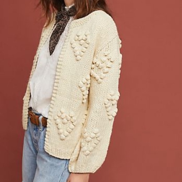 Anthropologie Sweaters - Anthropologie Pommed Hearts Cardigan